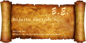 Bojsits Emilián névjegykártya